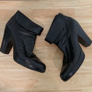 Fiorentini + Baker Leather Fold Over Chunky Boot 39/9 Lagenlook Avant Garde